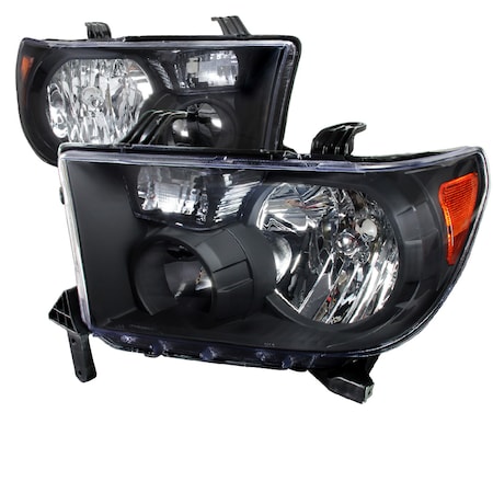 Spec-D Tuning 07-14 Toyota Tundra Crystal Housing Headlights Black, 2LH-TUN07JM-RS 2LH-TUN07JM-RS
